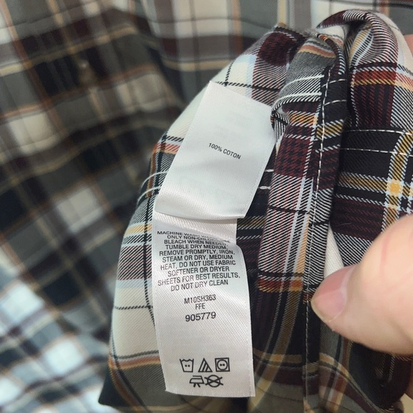 Cabelas Wrinkle-Free Long Sleeve Dress Button Down Checkered Plaid Shirt 2XLT. - Picture 6 of 8